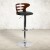 Flash Furniture SD-2019-WAL-GG Walnut Bentwood Adjustable Height Barstool with Three Slot Cutout Back and Black Vinyl Seat addl-1