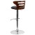 Flash Furniture SD-2019-WAL-GG Walnut Bentwood Adjustable Height Barstool with Three Slot Cutout Back and Black Vinyl Seat addl-5
