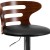Flash Furniture SD-2019-WAL-GG Walnut Bentwood Adjustable Height Barstool with Three Slot Cutout Back and Black Vinyl Seat addl-6