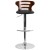 Flash Furniture SD-2019-WAL-GG Walnut Bentwood Adjustable Height Barstool with Three Slot Cutout Back and Black Vinyl Seat addl-8