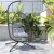 Flash Furniture SDA-AD608001-GY-GG Patio Hanging Wicker Egg Chair with Cushions & Swing Stand, Gray Frame/Gray Cushions addl-1