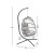 Flash Furniture SDA-AD608001-GY-GG Patio Hanging Wicker Egg Chair with Cushions & Swing Stand, Gray Frame/Gray Cushions addl-4