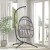 Flash Furniture SDA-AD608001-GY-GG Patio Hanging Wicker Egg Chair with Cushions & Swing Stand, Gray Frame/Gray Cushions addl-6