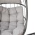 Flash Furniture SDA-AD608001-GY-GG Patio Hanging Wicker Egg Chair with Cushions & Swing Stand, Gray Frame/Gray Cushions addl-9