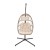 Flash Furniture SDA-AD608001-NAT-GG Patio Hanging Wicker Egg Chair with Cushions & Swing Stand, Natural Frame/Cream Cushions addl-11