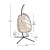Flash Furniture SDA-AD608001-NAT-GG Patio Hanging Wicker Egg Chair with Cushions & Swing Stand, Natural Frame/Cream Cushions addl-4