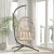 Flash Furniture SDA-AD608001-NAT-GG Patio Hanging Wicker Egg Chair with Cushions & Swing Stand, Natural Frame/Cream Cushions addl-6