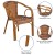 Flash Furniture SDA-AD632009D-1-GG Brown Rattan Restaurant Patio Chair with Dark Red Bamboo-Aluminum Frame addl-4