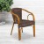 Flash Furniture SDA-AD632009D-2-GG Dark Brown Rattan Restaurant Patio Chair with Red Bamboo-Aluminum Frame addl-1
