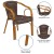 Flash Furniture SDA-AD632009D-2-GG Dark Brown Rattan Restaurant Patio Chair with Red Bamboo-Aluminum Frame addl-4