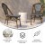 Flash Furniture SDA-AD642001-BKWH-NAT-GG Indoor/Outdoor Black/White PE Rattan French Bistro Stack Chairs, Natural Bamboo Print Aluminum Frame  addl-3