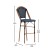 Flash Furniture SDA-AD642001-BS-NVYWH-NAT-GG Indoor/Outdoor French Bistro 30" Barstool, Navy/White and Bamboo Finish addl-4