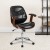 Flash Furniture SD-SDM-2235-5-BK-GG Mid-Back Black LeatherSoft Executive Ergonomic Wood Swivel Office Chair addl-1