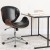 Flash Furniture SD-SDM-2240-5-BK-GG Mid-Back Black LeatherSoft Walnut Wood Conference Office Chair addl-1
