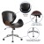 Flash Furniture SD-SDM-2240-5-BK-GG Mid-Back Black LeatherSoft Walnut Wood Conference Office Chair addl-4