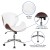 Flash Furniture SD-SDM-2240-5-WH-GG Mid-Back White LeatherSoft Walnut Wood Conference Office Chair addl-4