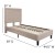 Flash Furniture SL-BK5-T-B-GG Twin Size Tufted Upholstered Platform Bed, Beige Fabric addl-3
