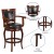 Flash Furniture TA-21259-CHY-GG 30"H Cherry Wood Black LeatherSoft Swivel Barstool with Arms addl-4