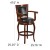 Flash Furniture TA-21259-CHY-GG 30"H Cherry Wood Black LeatherSoft Swivel Barstool with Arms addl-5