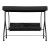 Flash Furniture TLH-007-BK-GG Black 3-Seat Outdoor Steel Convertible Canopy Patio Swing Bed addl-10