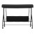Flash Furniture TLH-007-BK-GG Black 3-Seat Outdoor Steel Convertible Canopy Patio Swing Bed addl-7