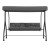 Flash Furniture TLH-007-GY-GG Gray 3-Seat Outdoor Steel Convertible Canopy Patio Swing Bed addl-10