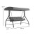 Flash Furniture TLH-007-GY-GG Gray 3-Seat Outdoor Steel Convertible Canopy Patio Swing Bed addl-4