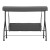 Flash Furniture TLH-007-GY-GG Gray 3-Seat Outdoor Steel Convertible Canopy Patio Swing Bed addl-7