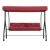 Flash Furniture TLH-007-MRN-GG Maroon 3-Seat Outdoor Steel Convertible Canopy Patio Swing Bed addl-10