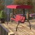 Flash Furniture TLH-007-MRN-GG Maroon 3-Seat Outdoor Steel Convertible Canopy Patio Swing Bed addl-1