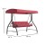 Flash Furniture TLH-007-MRN-GG Maroon 3-Seat Outdoor Steel Convertible Canopy Patio Swing Bed addl-5