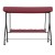 Flash Furniture TLH-007-MRN-GG Maroon 3-Seat Outdoor Steel Convertible Canopy Patio Swing Bed addl-8