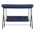 Flash Furniture TLH-007-NV-GG Navy 3-Seat Outdoor Steel Convertible Canopy Patio Swing Bed addl-10