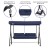 Flash Furniture TLH-007-NV-GG Navy 3-Seat Outdoor Steel Convertible Canopy Patio Swing Bed addl-3