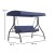 Flash Furniture TLH-007-NV-GG Navy 3-Seat Outdoor Steel Convertible Canopy Patio Swing Bed addl-4