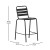 Flash Furniture TLH-015H-BK-GG Black Metal Indoor/Outdoor Restaurant Bar Height Stool with Metal Triple Slat Back addl-4