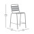 Flash Furniture TLH-015H-GG Silver Metal Indoor/Outdoor Restaurant Bar Height Stool with Metal Triple Slat Back addl-4