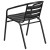 Flash Furniture TLH-017C-BK-GG Black Metal Restaurant Stack Chair with Aluminum Slats addl-6