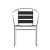 Flash Furniture TLH-017W-BK-GG Metal Indoor/Outdoor Restaurant Stack Chair with Triple Slat Black Faux Teak Back addl-9