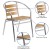 Flash Furniture TLH-017W-GG Aluminum Indoor/Outdoor Restaurant Stack Chair with Triple Slat Faux Teak Back addl-4
