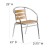 Flash Furniture TLH-017W-GG Aluminum Indoor/Outdoor Restaurant Stack Chair with Triple Slat Faux Teak Back addl-5