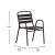 Flash Furniture TLH-018C-BK-GG Black Metal Indoor/Outdoor Restaurant Stack Chair with Metal Triple Slat Back and Arms addl-4