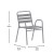 Flash Furniture TLH-018C-GG Silver Metal Indoor/Outdoor Restaurant Stack Chair with Metal Triple Slat Back and Arms addl-4