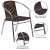 Flash Furniture TLH-020-GG Aluminum and Dark Brown Rattan Indoor/Outdoor Restaurant Stack Chair addl-4