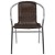 Flash Furniture TLH-020-GG Aluminum and Dark Brown Rattan Indoor/Outdoor Restaurant Stack Chair addl-9
