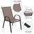 Flash Furniture TLH-073A2303C-BN-GG 31.5" Square Tempered Glass Patio Table, 4 Brown Flex Comfort Stack Chairs, 5 Piece Set addl-4
