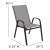 Flash Furniture TLH-073A2303C-GY-GG 31.5" Square Tempered Glass Patio Table, 4 Gray Flex Comfort Stack Chairs, 5 Piece Set addl-6