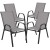 Flash Furniture TLH-073A2303C-GY-GG 31.5" Square Tempered Glass Patio Table, 4 Gray Flex Comfort Stack Chairs, 5 Piece Set addl-8