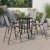 Flash Furniture TLH-073H092H4-GR-GG Outdoor Square Glass Bar Table with Gray All-Weather Patio Stools, 5 Piece Set addl-1