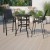 Flash Furniture TLH-073H092H-B-GG Outdoor Square Glass Bar Table with Black All-Weather Patio Stools, 3 Piece Set addl-1